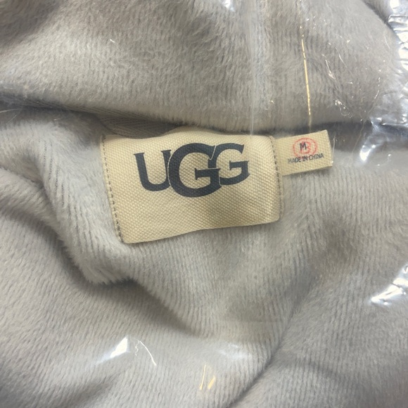 UGG Duffield Robe II Womens Grey double knit fleece pockets belt Sz M NEW - Picture 6 of 8